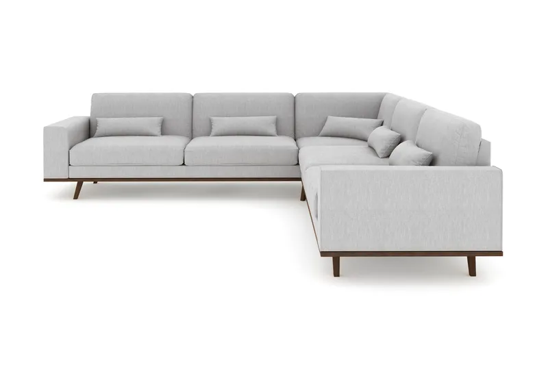 Copenhagen 6-istuttava L-muotoinen Kulmasohva Kankaalla - Harmaa - Huonekalut - Sohva - Kulmasohva