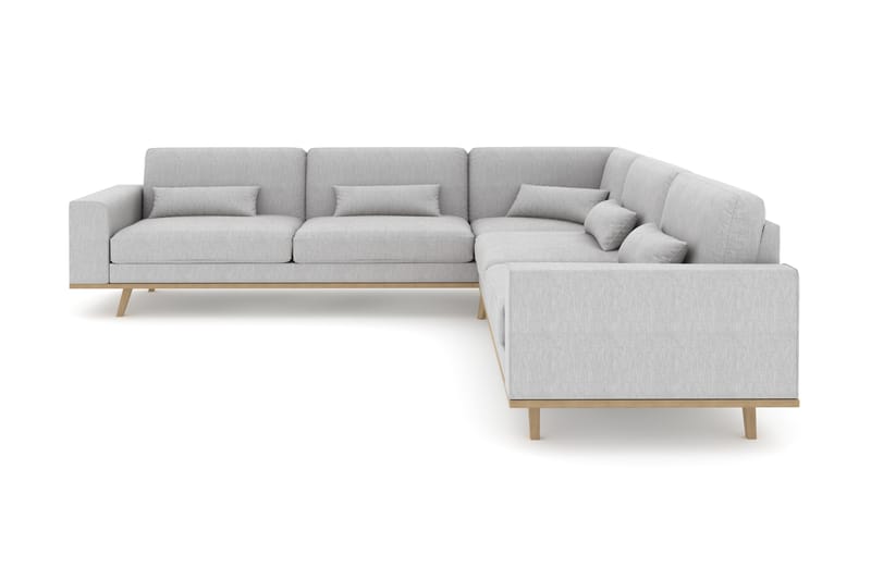 Copenhagen 6-istuttava L-muotoinen Kulmasohva Kankaalla - Harmaa - Huonekalut - Sohva - Kulmasohva