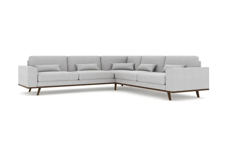 Copenhagen 6-istuttava L-muotoinen Kulmasohva Kankaalla - Harmaa - Huonekalut - Sohva - Kulmasohva