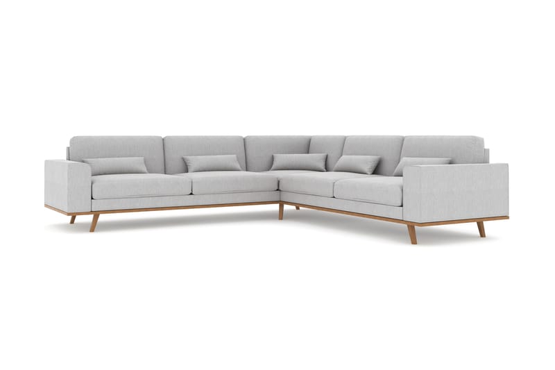 Copenhagen 6-istuttava L-muotoinen Kulmasohva Kankaalla - Harmaa - Huonekalut - Sohva - Kulmasohva