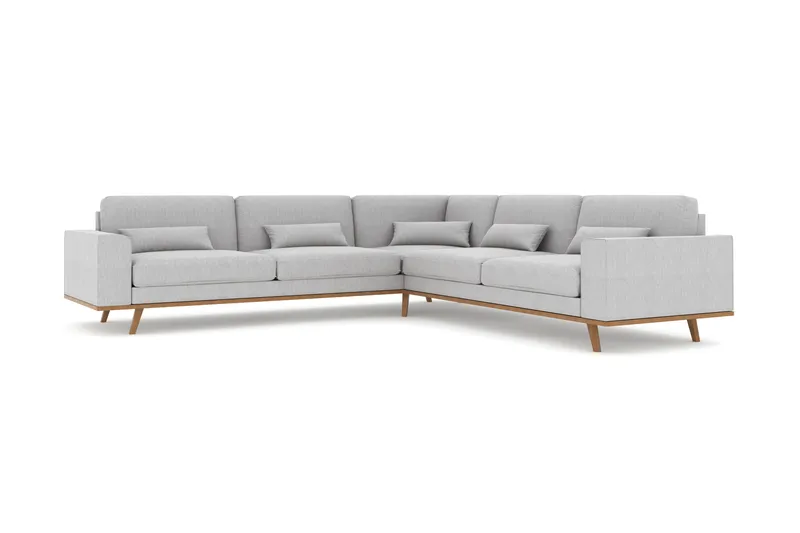 Copenhagen 6-istuttava L-muotoinen Kulmasohva Kankaalla - Harmaa - Huonekalut - Sohva - Kulmasohva
