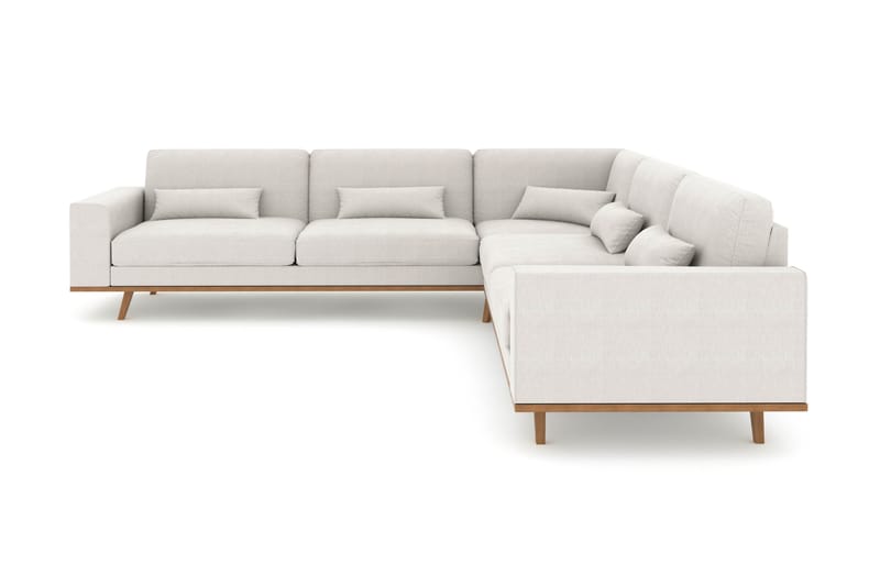 Copenhagen 6-istuttava L-muotoinen Kulmasohva Kankaalla - Vaaleanharmaa - Huonekalut - Sohva - Kulmasohva