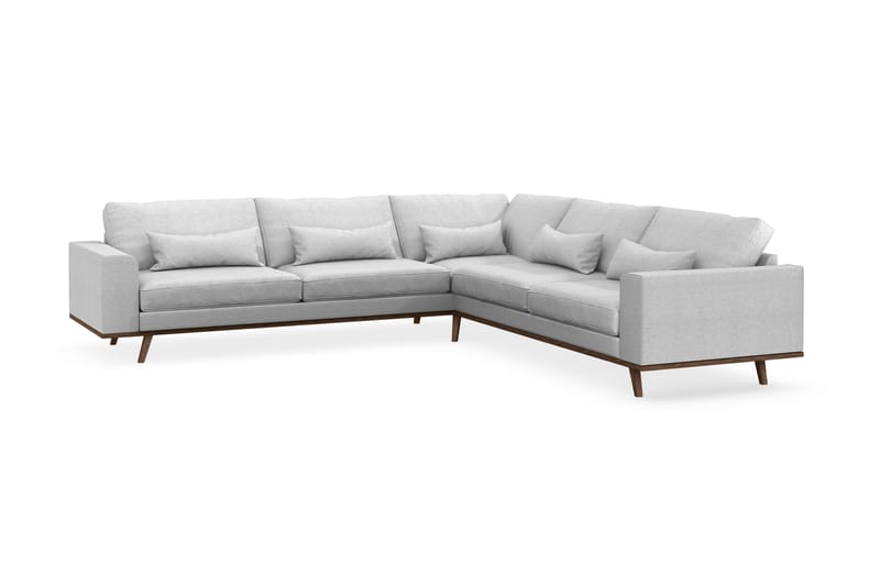 Copenhagen 6-istuttava L-muotoinen Kulmasohva Kankaalla - Vaaleanharmaa - Huonekalut - Sohva - Kulmasohva