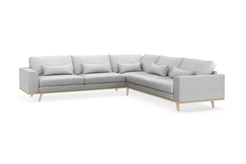 Copenhagen 6-istuttava L-muotoinen Kulmasohva Kankaalla - Vaaleanharmaa - Huonekalut - Sohva - Kulmasohva