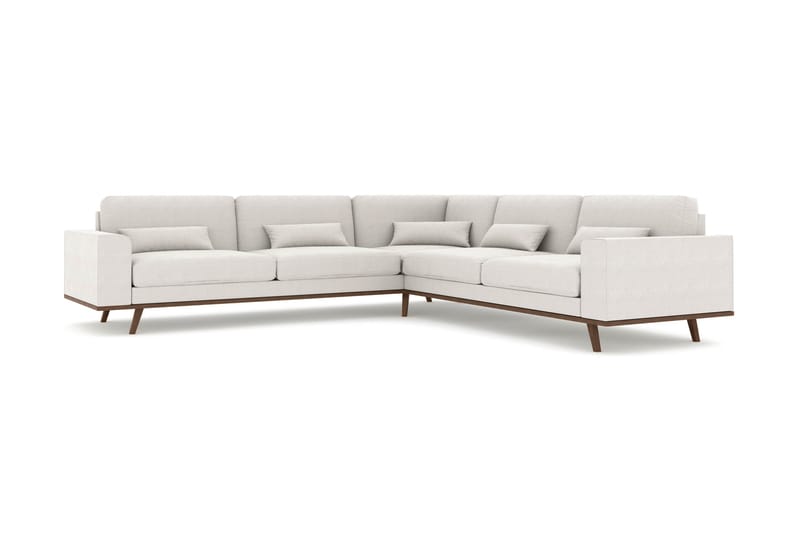 Copenhagen 6-istuttava L-muotoinen Kulmasohva Kankaalla - Vaaleanharmaa - Huonekalut - Sohva - Kulmasohva