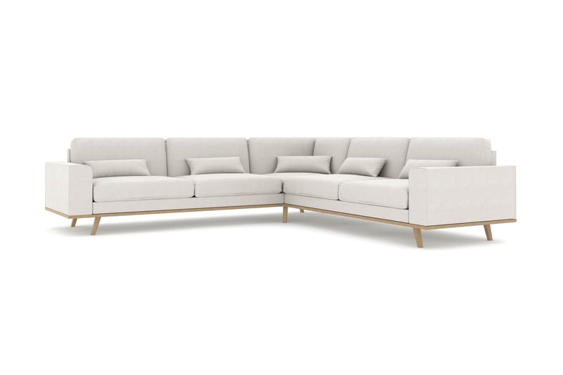 Copenhagen 6-istuttava L-muotoinen Kulmasohva Kankaalla - Vaaleanharmaa - Huonekalut - Sohva - Kulmasohva