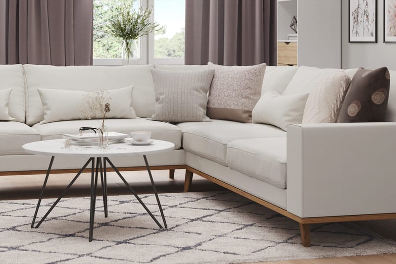 Copenhagen 6-istuttava L-muotoinen Kulmasohva Kankaalla - Vaaleanharmaa - Huonekalut - Sohva - Kulmasohva