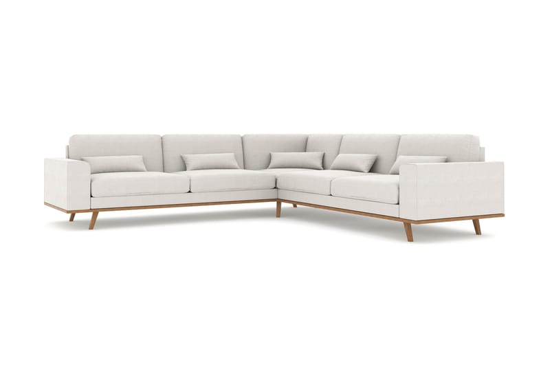 Copenhagen 6-istuttava L-muotoinen Kulmasohva Kankaalla - Vaaleanharmaa - Huonekalut - Sohva - Kulmasohva