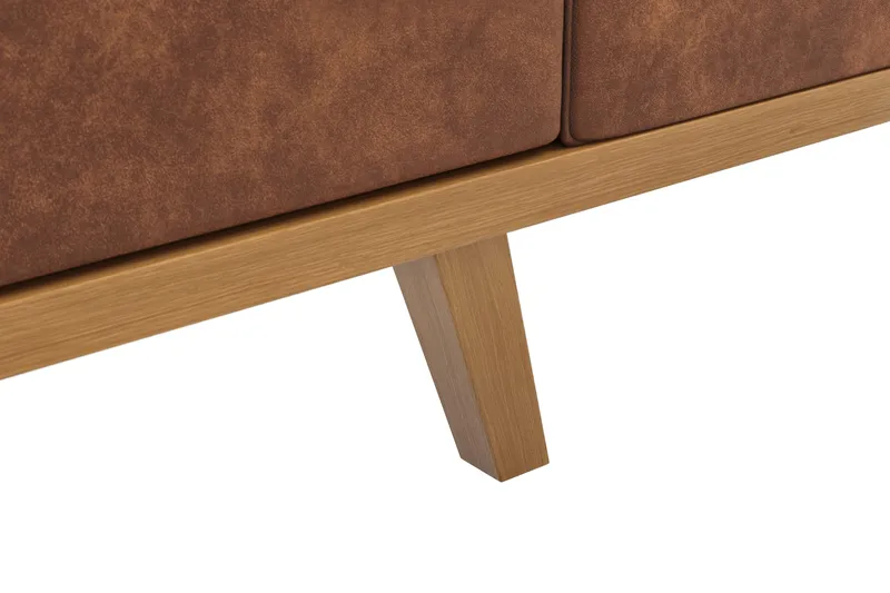 Copenhagen 6-istuttava L-muotoinen Kulmasohva Keinonahkalla - Ruskea - Huonekalut - Sohva - Kulmasohva
