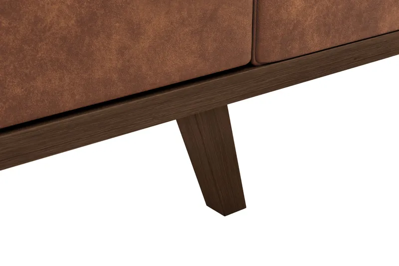 Copenhagen 6-istuttava L-muotoinen Kulmasohva Keinonahkalla - Ruskea - Huonekalut - Sohva - Kulmasohva