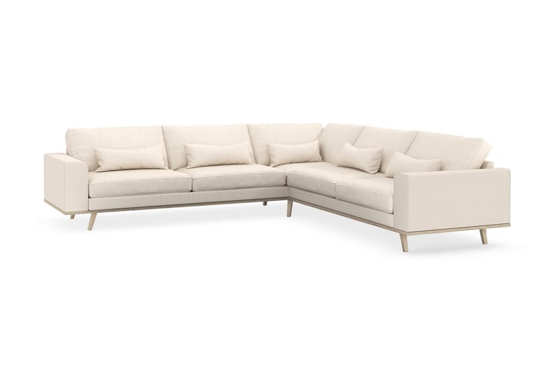 Copenhagen 6-istuttava L-muotoinen Kulmasohva Manchester-kankaalla - Beige - Huonekalut - Sohva - Kulmasohva