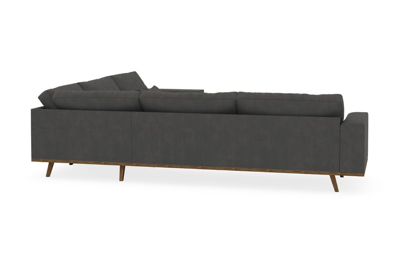 Copenhagen 6-istuttava L-muotoinen Kulmasohva Manchester-kankaalla - Tummanharmaa - Huonekalut - Sohva - Kulmasohva