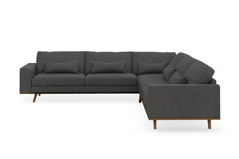 Copenhagen 6-istuttava L-muotoinen Kulmasohva Manchester-kankaalla - Tummanharmaa - Huonekalut - Sohva - Kulmasohva