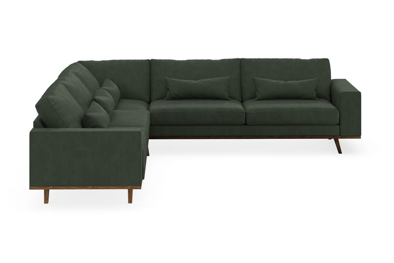 Copenhagen 6-istuttava L-muotoinen Kulmasohva Manchester-kankaalla - Tummanvihreä - Huonekalut - Sohva - Kulmasohva