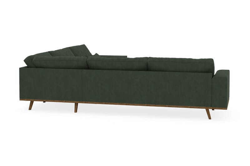 Copenhagen 6-istuttava L-muotoinen Kulmasohva Manchester-kankaalla - Tummanvihreä - Huonekalut - Sohva - Kulmasohva
