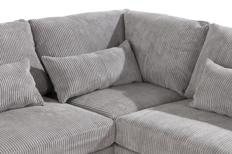 Copenhagen 6-istuttava L-muotoinen Kulmasohva Manchester-kankaalla - Vaaleanharmaa - Huonekalut - Sohva - Kulmasohva