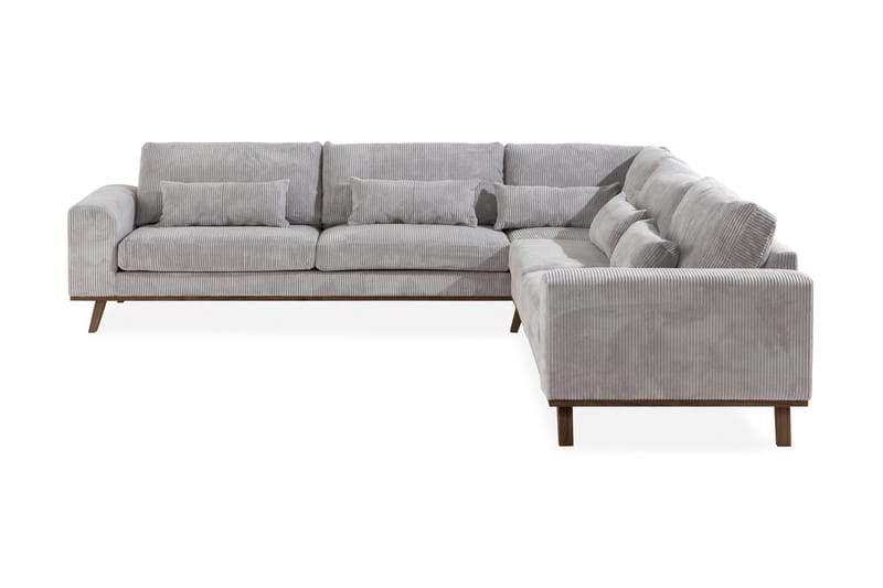 Copenhagen 6-istuttava L-muotoinen Kulmasohva Manchester-kankaalla, Vaaleanharmaa