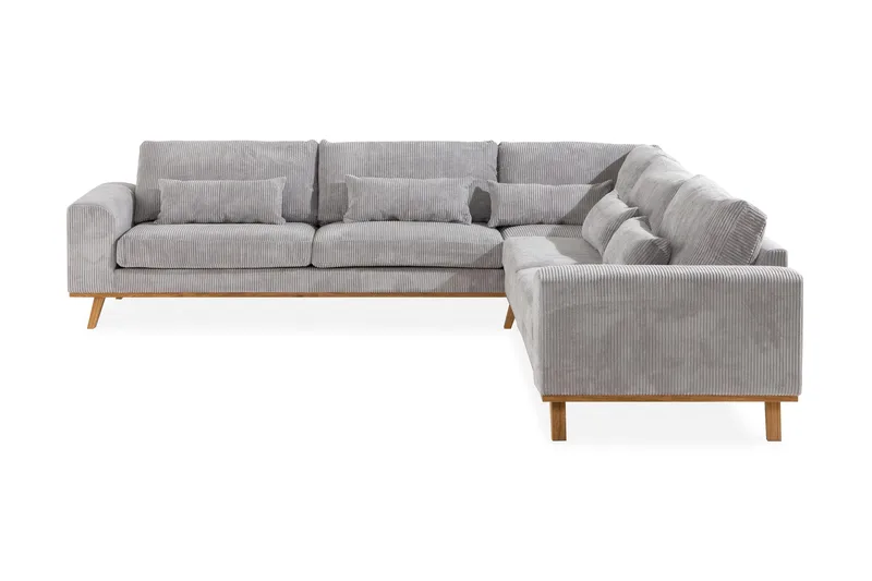 Copenhagen 6-istuttava L-muotoinen Kulmasohva Manchester-kankaalla - Vaaleanharmaa - Huonekalut - Sohva - Kulmasohva