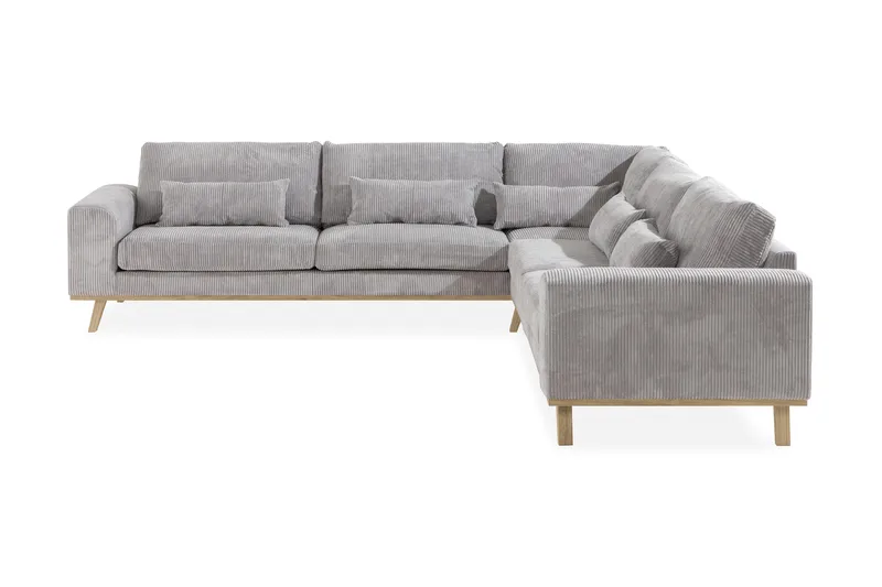 Copenhagen 6-istuttava L-muotoinen Kulmasohva Manchester-kankaalla - Vaaleanharmaa - Huonekalut - Sohva - Kulmasohva