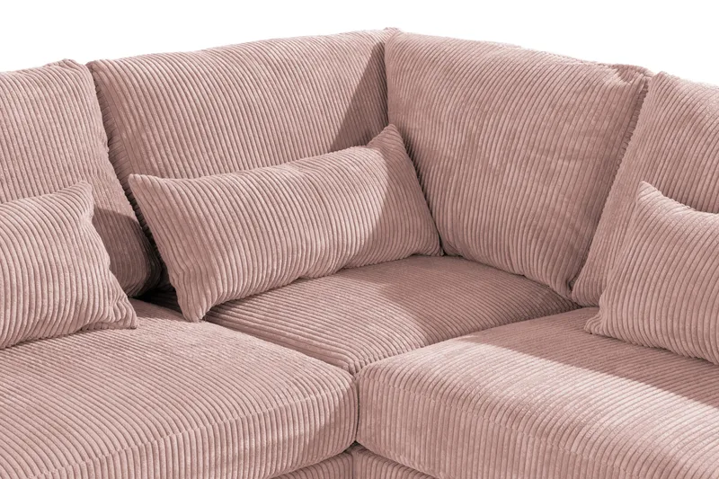 Copenhagen 6-istuttava L-muotoinen Kulmasohva Manchester-kankaalla - Vaaleanpunainen - Huonekalut - Sohva - Kulmasohva