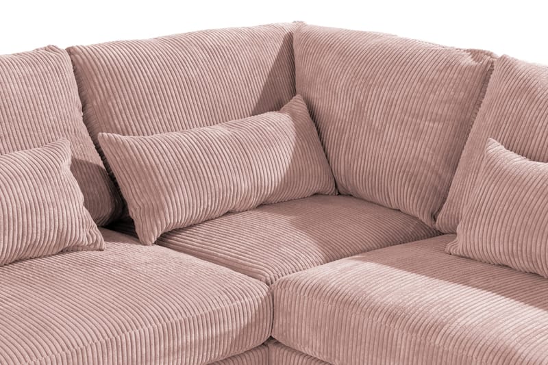 Copenhagen 6-istuttava L-muotoinen Kulmasohva Manchester-kankaalla - Vaaleanpunainen - Huonekalut - Sohva - Kulmasohva