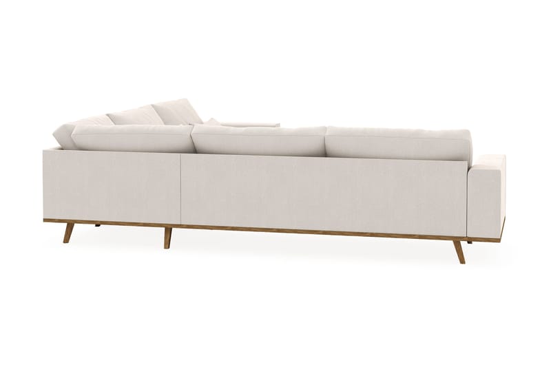 Copenhagen 6-istuttava L-muotoinen Kulmasohva Sametilla - Kermanvalkoinen - Huonekalut - Sohva - Kulmasohva