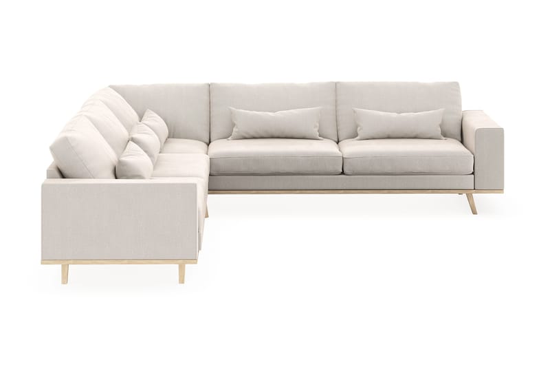 Copenhagen 6-istuttava L-muotoinen Kulmasohva Sametilla - Kermanvalkoinen - Huonekalut - Sohva - Kulmasohva