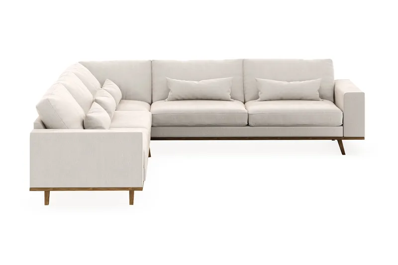 Copenhagen 6-istuttava L-muotoinen Kulmasohva Sametilla - Kermanvalkoinen - Huonekalut - Sohva - Kulmasohva