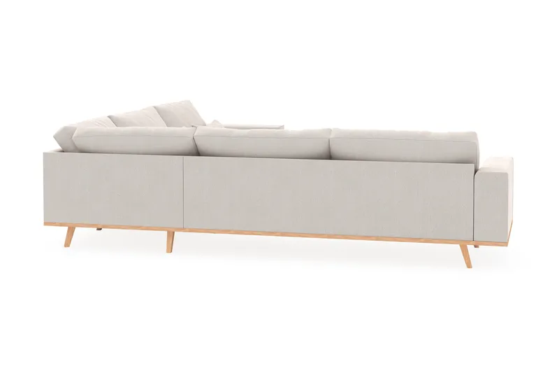 Copenhagen 6-istuttava L-muotoinen Kulmasohva Sametilla - Kermanvalkoinen - Huonekalut - Sohva - Kulmasohva