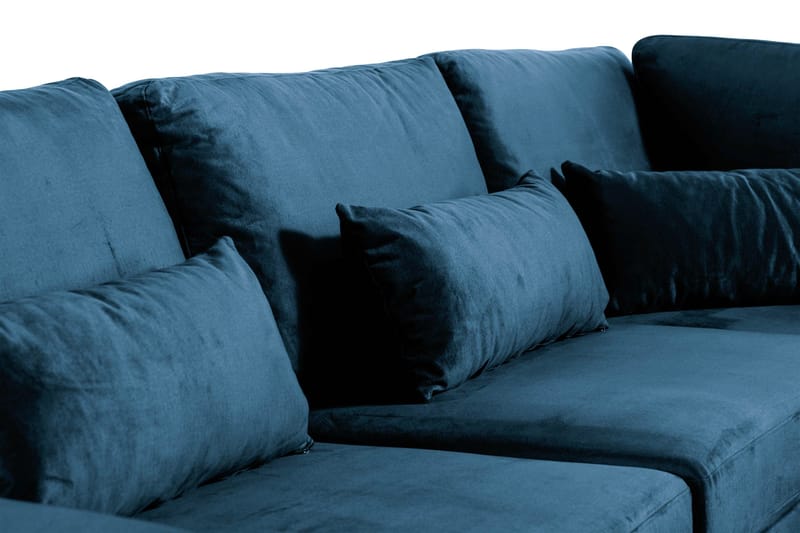 Copenhagen 6-istuttava L-muotoinen Kulmasohva Sametilla - Sininen - Huonekalut - Sohva - Kulmasohva