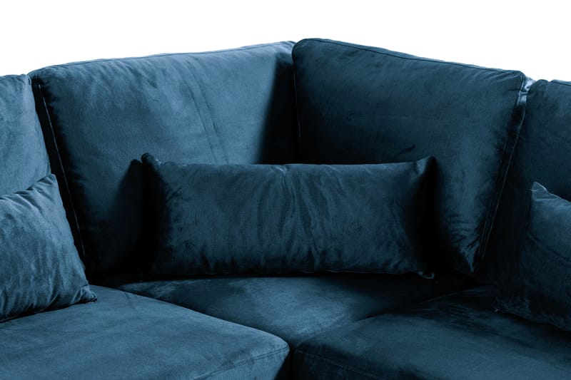 Copenhagen 6-istuttava L-muotoinen Kulmasohva Sametilla - Sininen - Huonekalut - Sohva - Kulmasohva