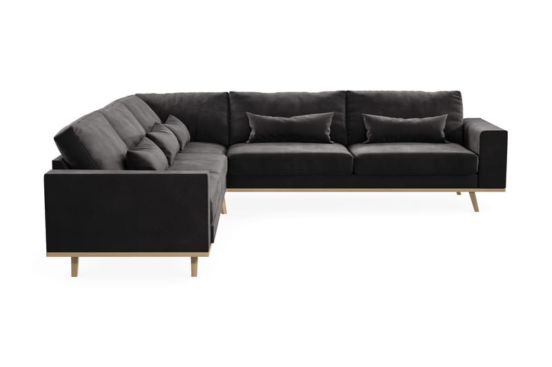 Copenhagen 6-istuttava L-muotoinen Kulmasohva Sametilla - Tummanharmaa - Huonekalut - Sohva - Kulmasohva