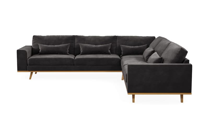 Copenhagen 6-istuttava L-muotoinen Kulmasohva Sametilla - Tummanharmaa - Huonekalut - Sohva - Kulmasohva