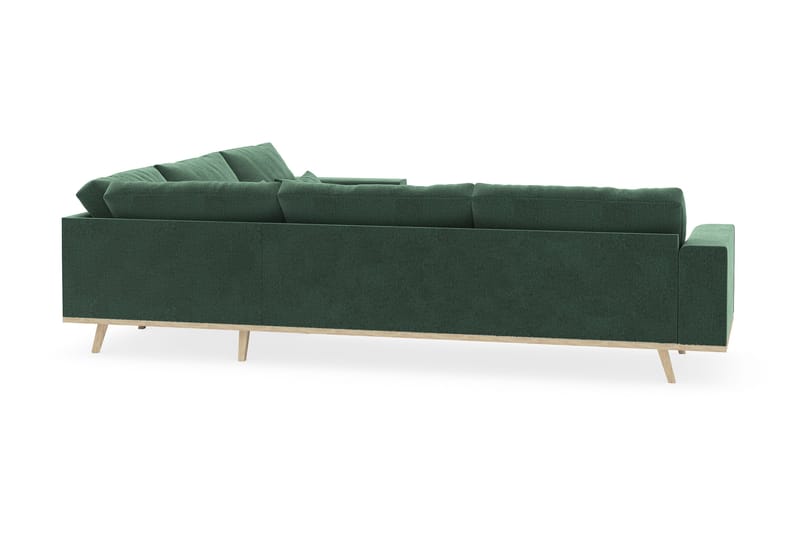 Copenhagen 6-istuttava L-muotoinen Kulmasohva Sametilla - Tummanvihreä - Huonekalut - Sohva - Kulmasohva