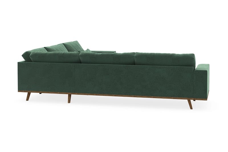 Copenhagen 6-istuttava L-muotoinen Kulmasohva Sametilla - Tummanvihreä - Huonekalut - Sohva - Kulmasohva