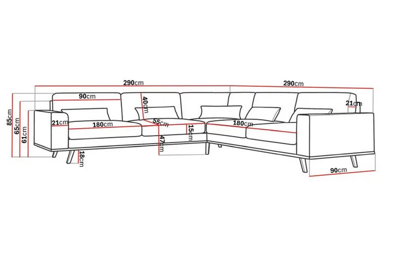 Copenhagen 6-istuttava L-muotoinen Kulmasohva Sametilla - Vihreä - Huonekalut - Sohva - Kulmasohva