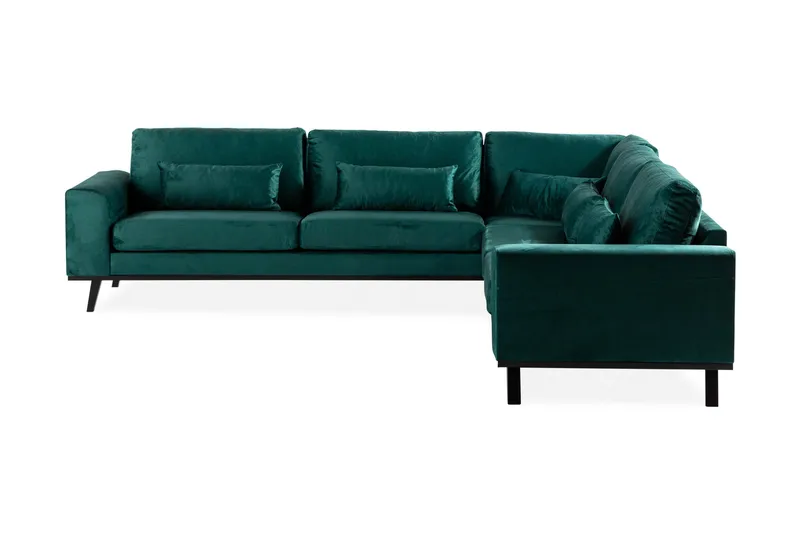 Copenhagen 6-istuttava L-muotoinen Kulmasohva Sametilla - Vihreä - Huonekalut - Sohva - Kulmasohva