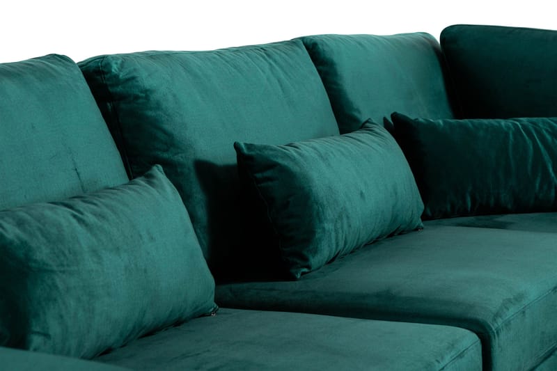 Copenhagen 6-istuttava L-muotoinen Kulmasohva Sametilla - Vihreä - Huonekalut - Sohva - Kulmasohva