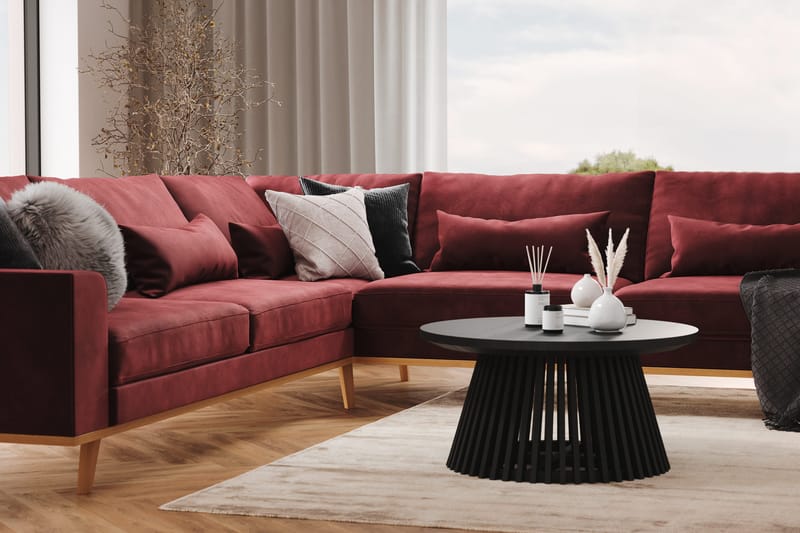 Copenhagen 6-istuttava L-muotoinen Kulmasohva Sametilla - Violetti - Huonekalut - Sohva - Kulmasohva