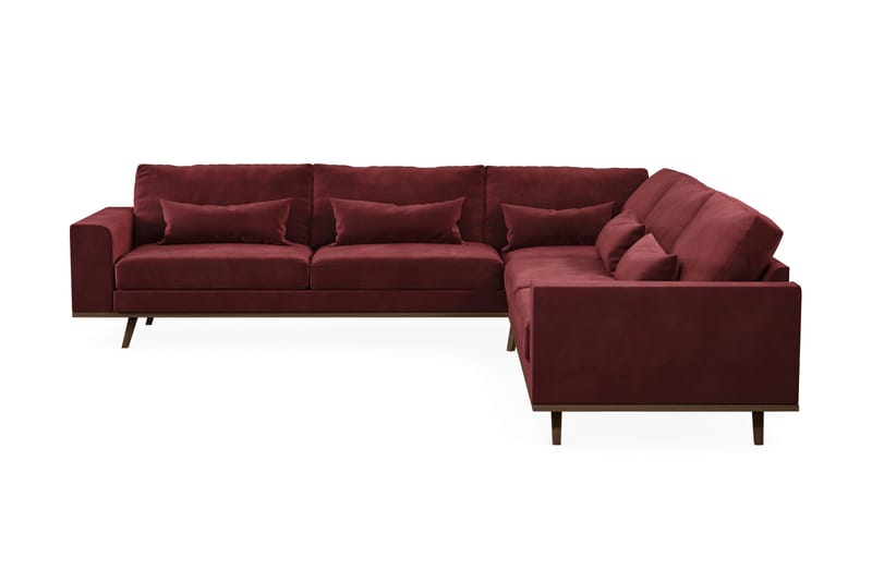 Copenhagen 6-istuttava L-muotoinen Kulmasohva Sametilla - Violetti - Huonekalut - Sohva - Kulmasohva