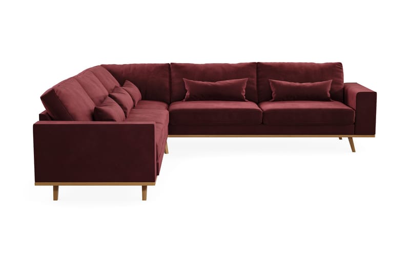 Copenhagen 6-istuttava L-muotoinen Kulmasohva Sametilla - Violetti - Huonekalut - Sohva - Kulmasohva