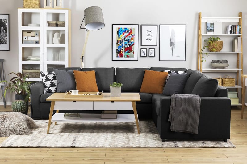 Crazy 5-istuttava Käännettävä L-muotoinen Large Kulmasohva Kankaalla - Antrasiitti - Huonekalut - Sohva - Kulmasohva