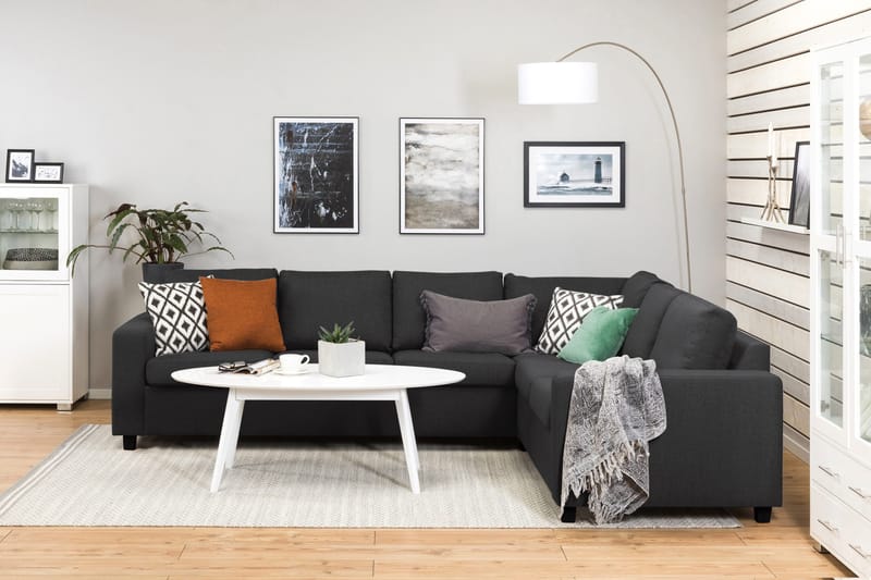 Crazy 5-istuttava Käännettävä L-muotoinen Large Kulmasohva Kankaalla - Antrasiitti - Huonekalut - Sohva - Kulmasohva