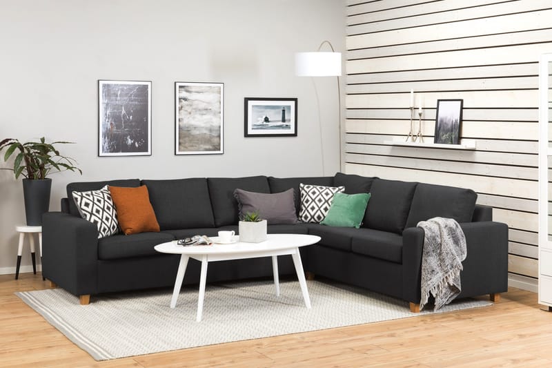 Crazy 5-istuttava Käännettävä L-muotoinen Large Kulmasohva Kankaalla - Antrasiitti - Huonekalut - Sohva - Kulmasohva