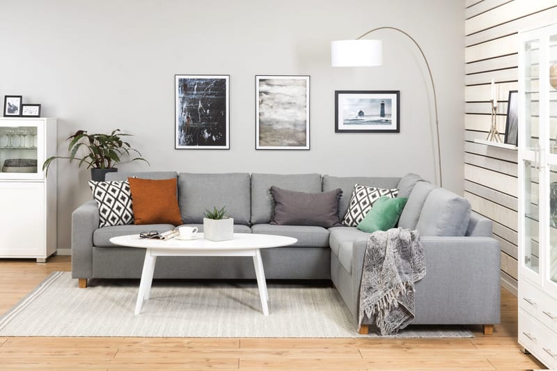 Crazy 5-istuttava Käännettävä L-muotoinen Large Kulmasohva Kankaalla - Harmaa - Huonekalut - Sohva - Kulmasohva