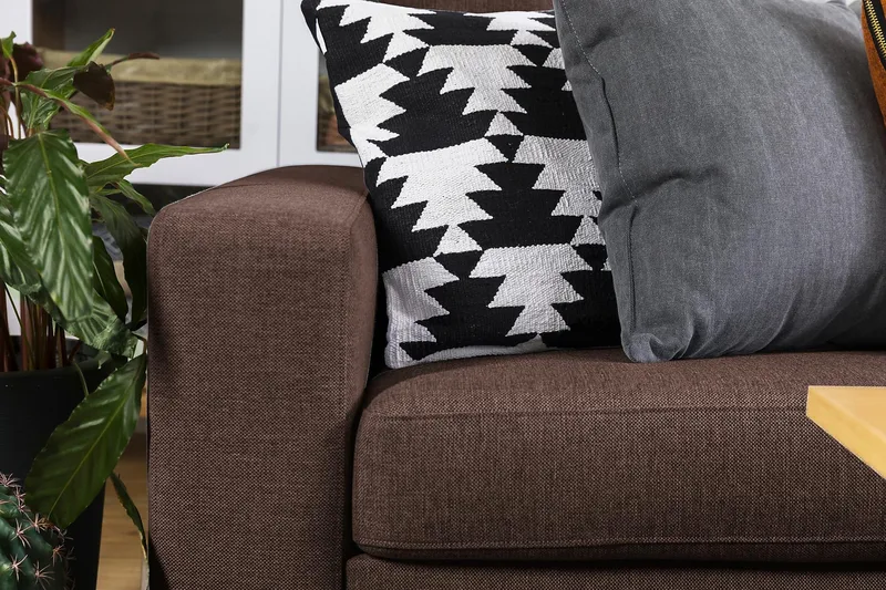 Crazy 5-istuttava Käännettävä L-muotoinen Large Kulmasohva Kankaalla - Ruskea - Huonekalut - Sohva - Kulmasohva