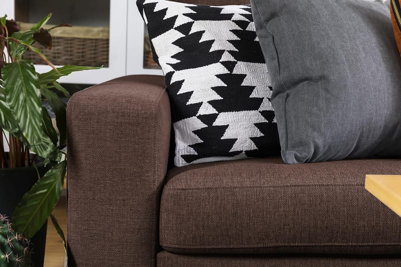 Crazy 5-istuttava Käännettävä L-muotoinen Large Kulmasohva Kankaalla - Ruskea - Huonekalut - Sohva - Kulmasohva