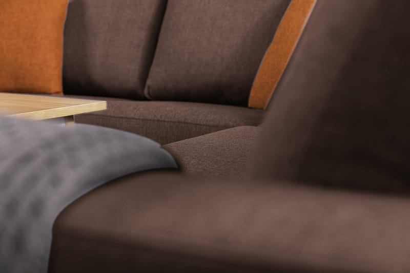 Crazy 5-istuttava Käännettävä L-muotoinen Large Kulmasohva Kankaalla - Ruskea - Huonekalut - Sohva - Kulmasohva