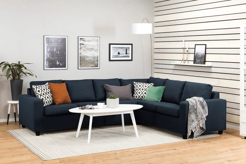 Crazy 5-istuttava Käännettävä L-muotoinen Large Kulmasohva Kankaalla - Sininen - Huonekalut - Sohva - Kulmasohva