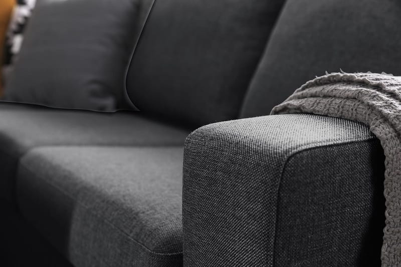 Crazy 5-istuttava Käännettävä L-muotoinen Large Kulmasohva Kankaalla - Tummanharmaa - Huonekalut - Sohva - Kulmasohva